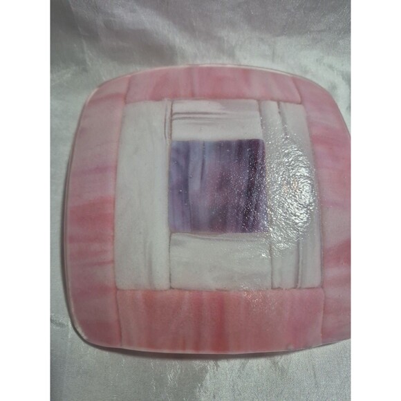 Small Fused Glass Square Trinket Dish 5.5" X 5.5" - Picture 11 of 13